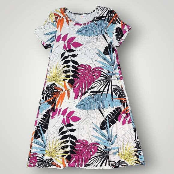 LuLaRoe Jessie Dress Size Small Tropical Floral Vacation Fun Summer Cruise - Picture 1 of 10